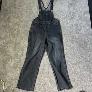 Dark Gray Denim Overalls